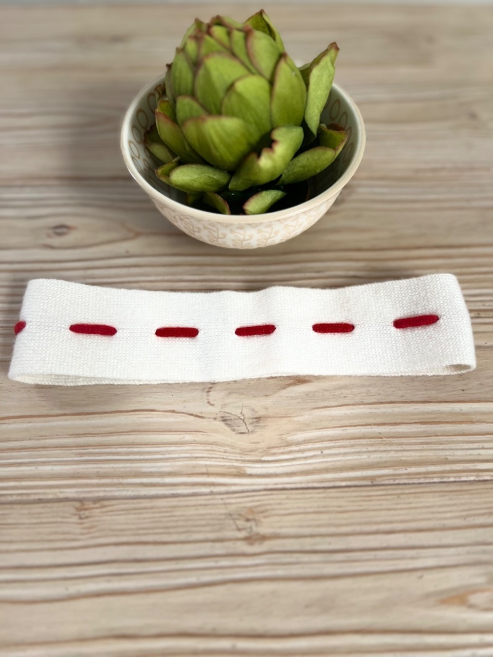 Malo 100% Cashmere Headband Ivory Red Made in Italy Ear Warmer - Picture 5 of 7